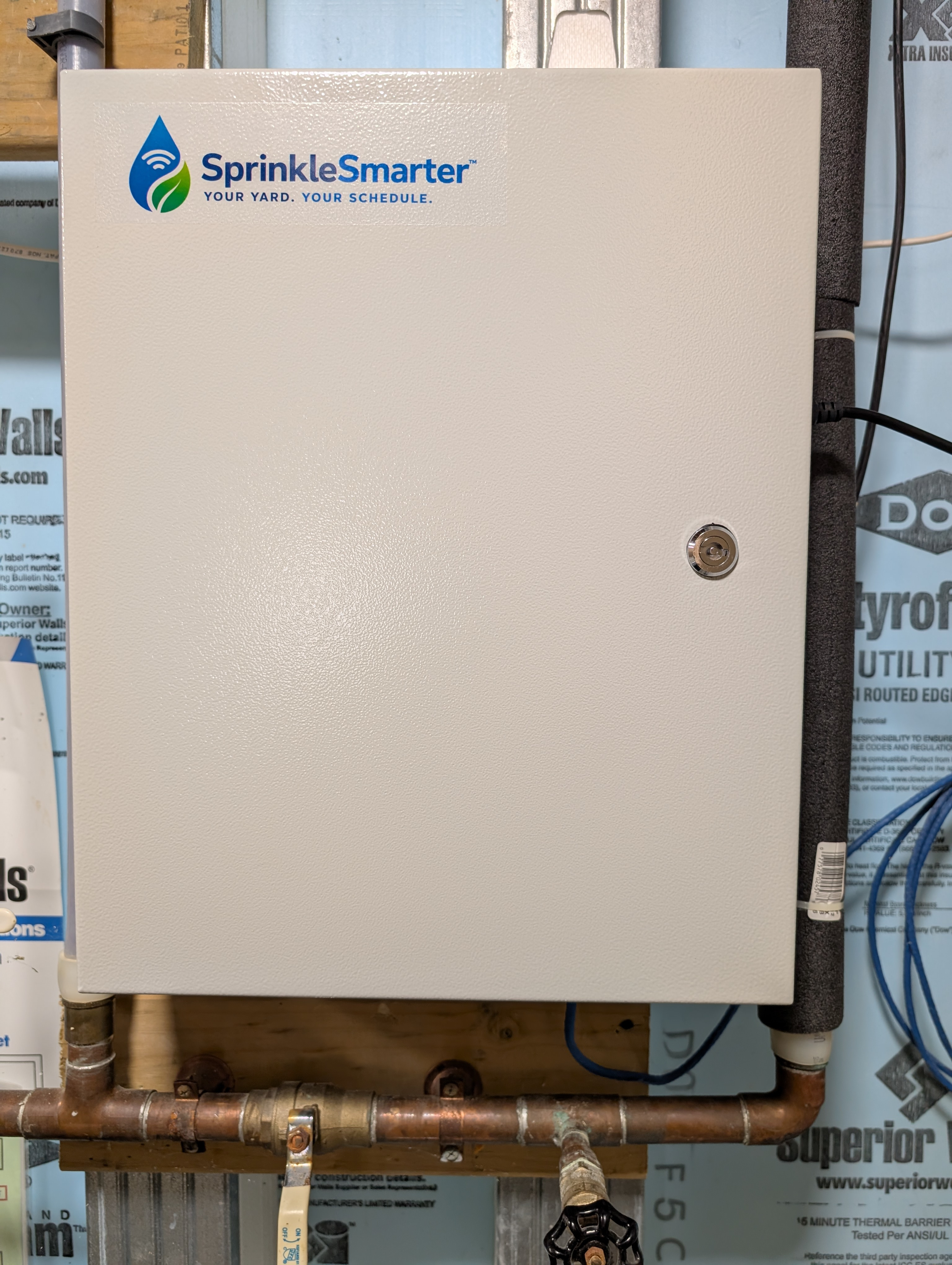 SprinkleSmarter controller installed on wall